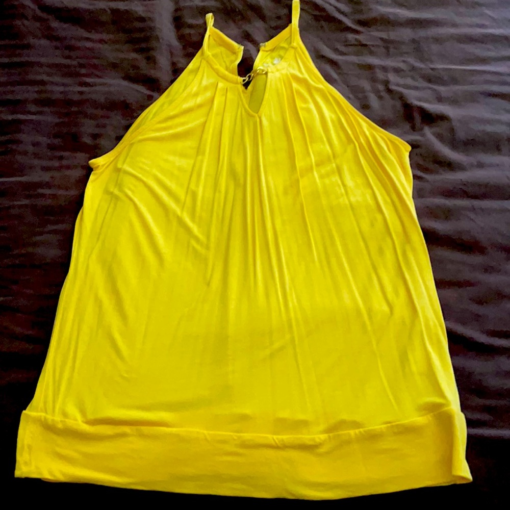 New York & Co yellow tank blouse; lightly worn; size XL